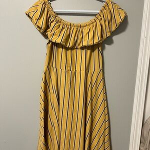 Ardene Striped Off The Shoulder Dress